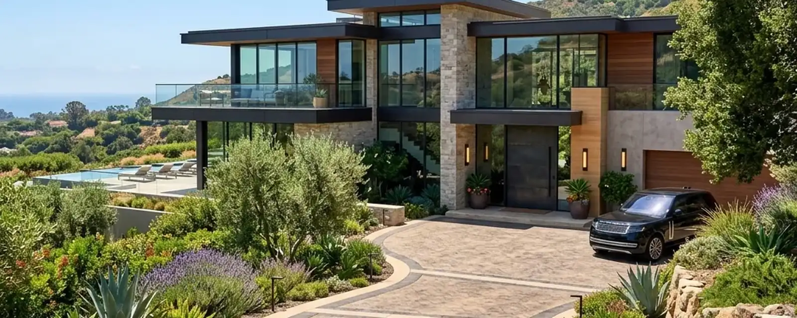 Vivienda en Cantabria con acceso de hormigón impreso · Santander (Cantabria) Vivienda en Cantabria con acceso de hormigón impreso
