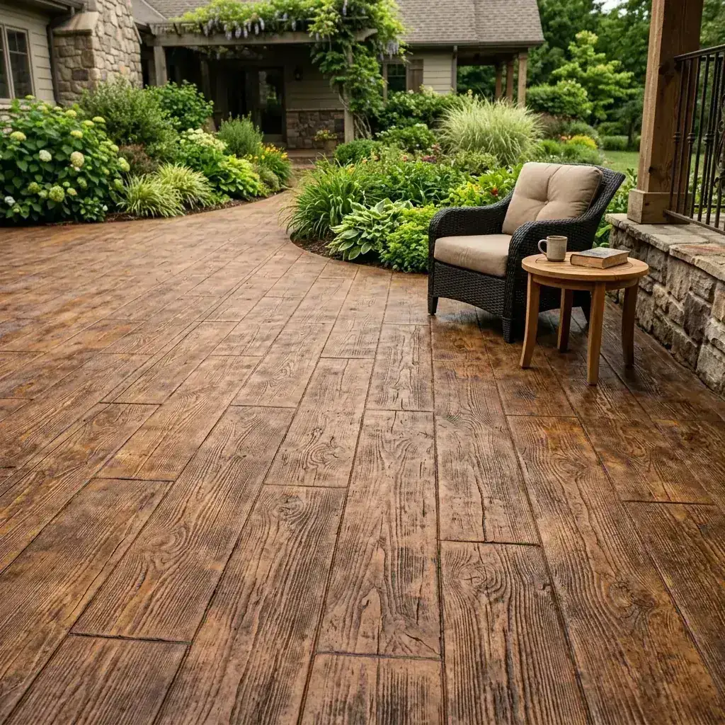 Hormigón impreso imitación madera